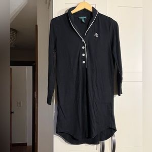 Lauren black cotton/polyester night shirt, size S